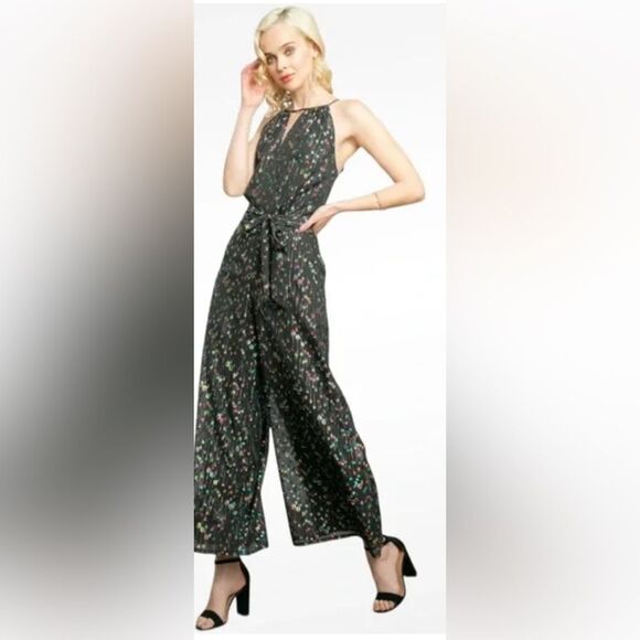 Anthropologie Eva Franco romper Edita Halter Metallic Dot Jumpsuit size 6 - Picture 1 of 13